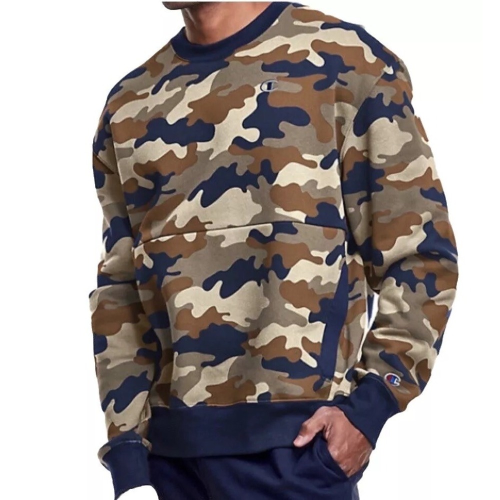 NWT Champion Men's Urban Pursuits Crew Neck Camo‎ Sweatshirt Size Small